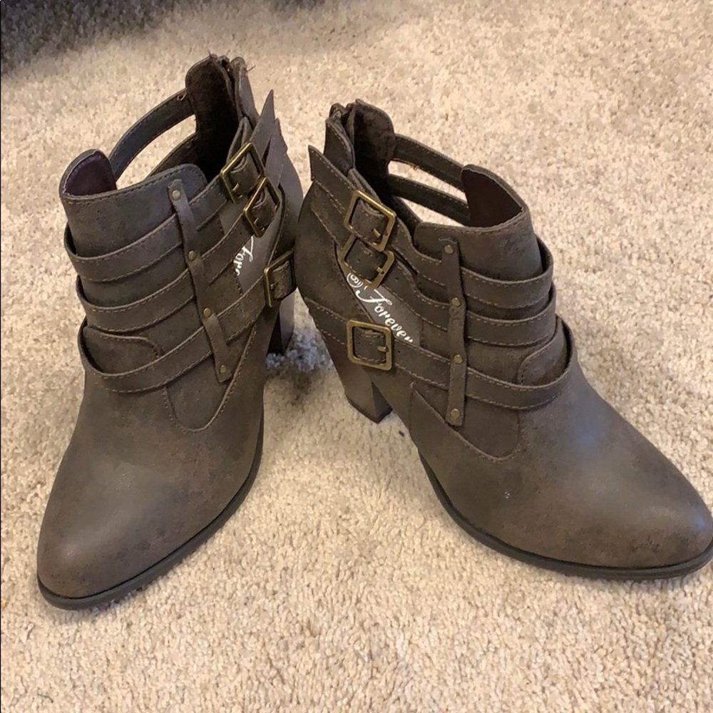 Brown Strappy Booties